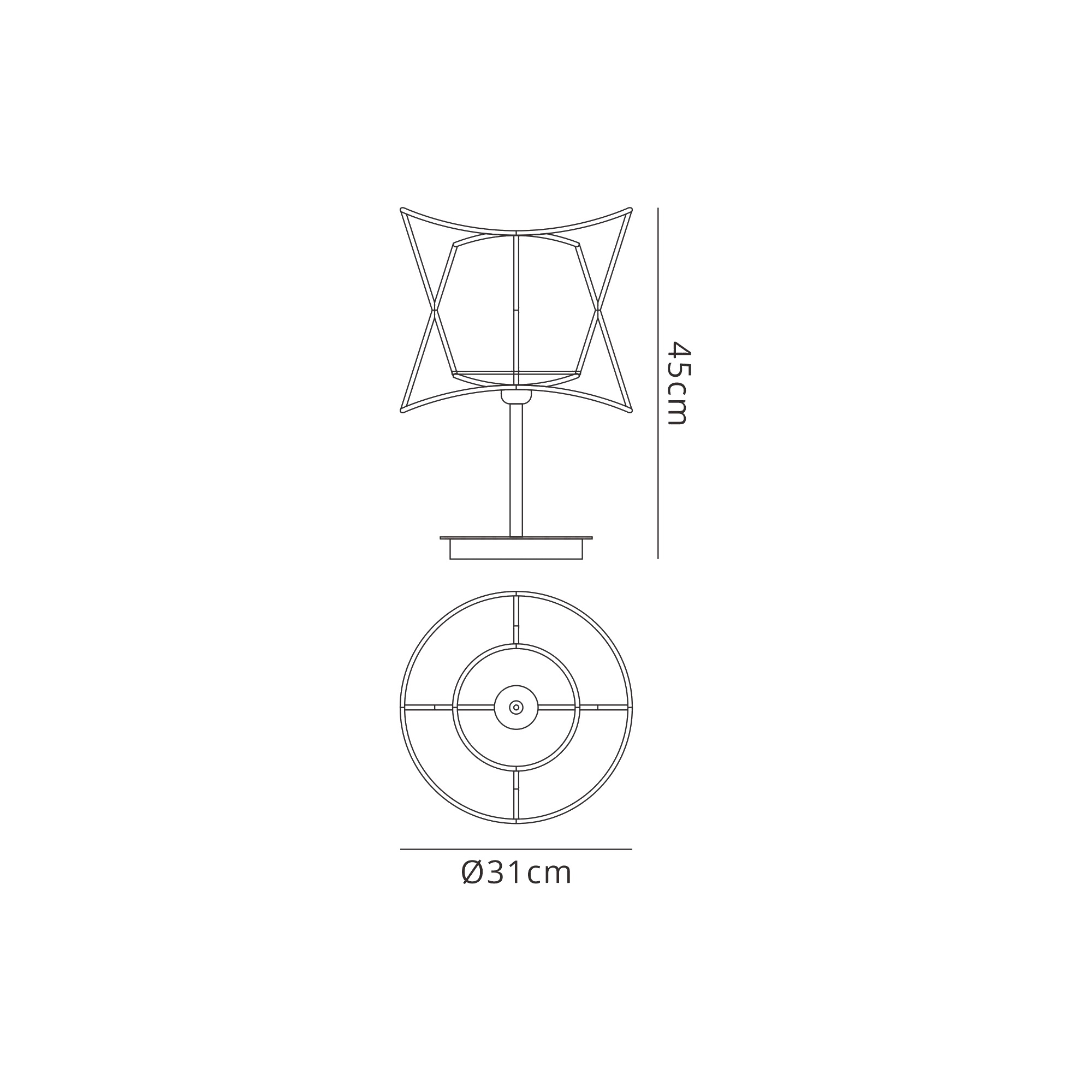 M7137  Polinesia 31cm Table Lamp 1 Light IP44